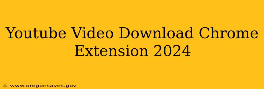 Youtube Video Download Chrome Extension 2024