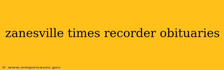 zanesville times recorder obituaries