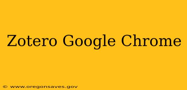 Zotero Google Chrome